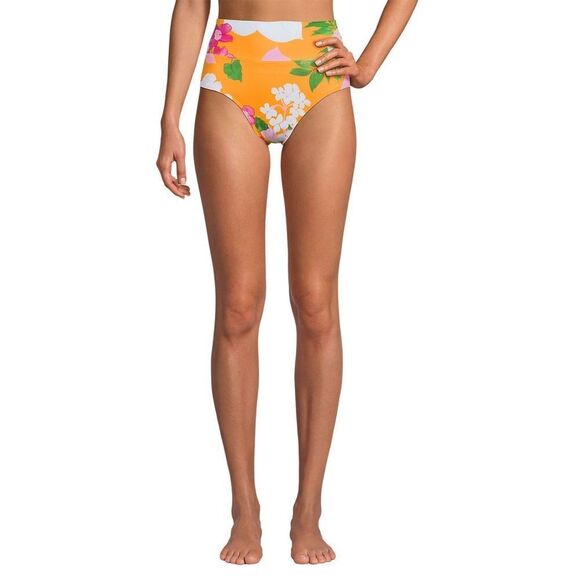 Land's End Plus Standard Pinch-less Bikini Bottoms sweet mango lilies floral Var - Picture 5 of 7